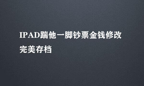 IPAD踹他一脚钞票金钱修改完美存档