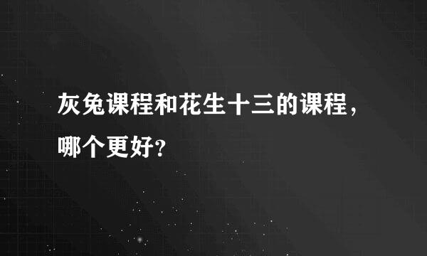 灰兔课程和花生十三的课程，哪个更好？