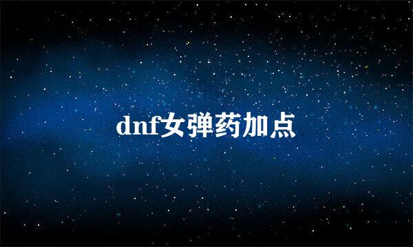 dnf女弹药加点