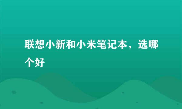 联想小新和小米笔记本，选哪个好