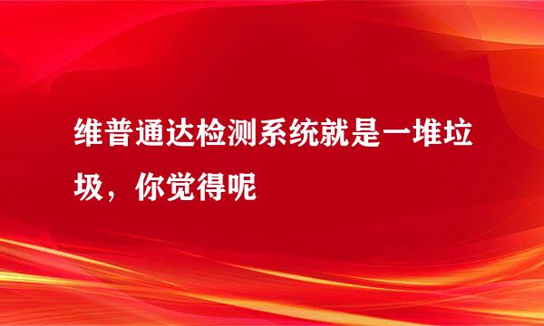 维普通达检测系统就是一堆垃圾，你觉得呢