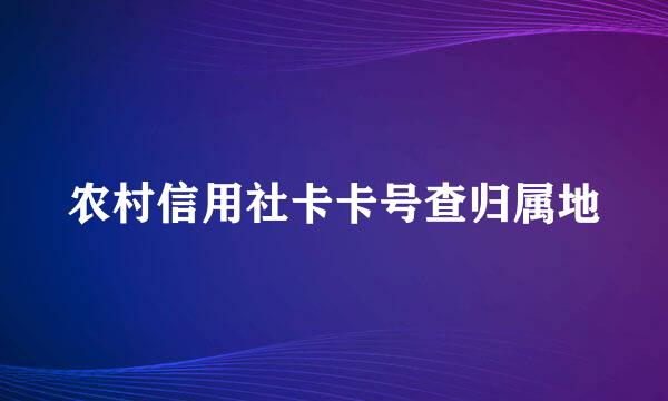 农村信用社卡卡号查归属地