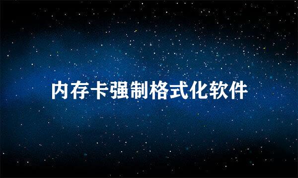 内存卡强制格式化软件