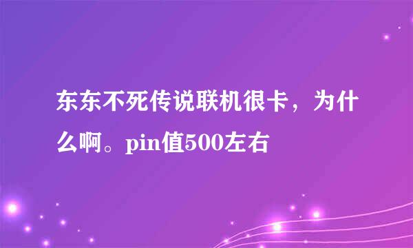 东东不死传说联机很卡，为什么啊。pin值500左右