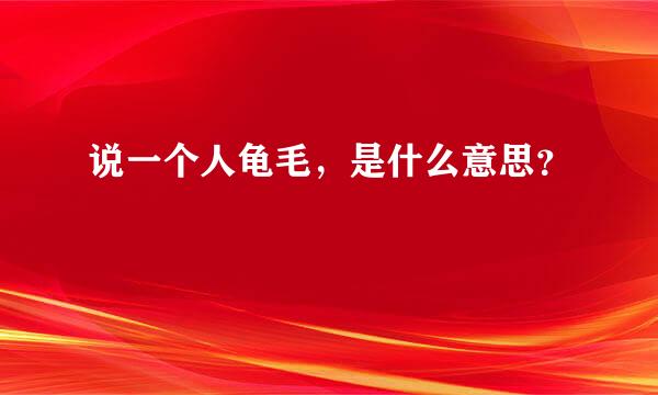 说一个人龟毛，是什么意思？