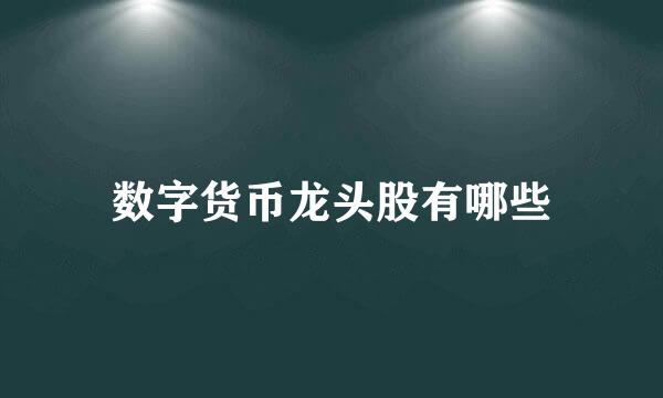 数字货币龙头股有哪些