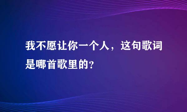 我不愿让你一个人，这句歌词是哪首歌里的？