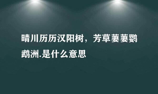 晴川历历汉阳树，芳草萋萋鹦鹉洲.是什么意思