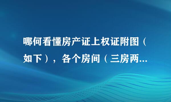 哪何看懂房产证上权证附图（如下），各个房间（三房两厅两卫），看不懂在哪啊？请赐教！