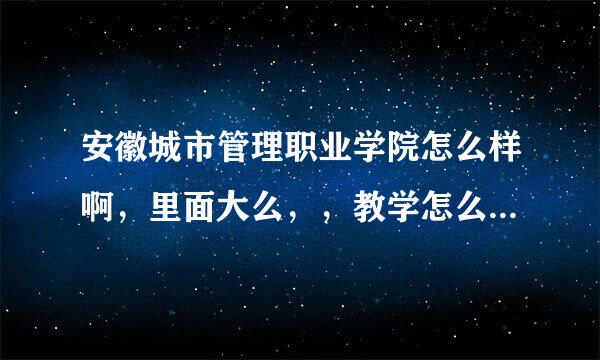 安徽城市管理职业学院怎么样啊，里面大么，，教学怎么样啊，，可不可以专升本啊，，谢谢