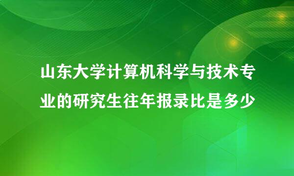 山东大学计算机科学与技术专业的研究生往年报录比是多少