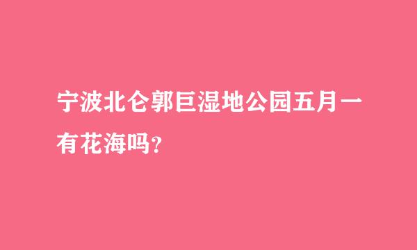 宁波北仑郭巨湿地公园五月一有花海吗？