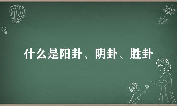 什么是阳卦、阴卦、胜卦