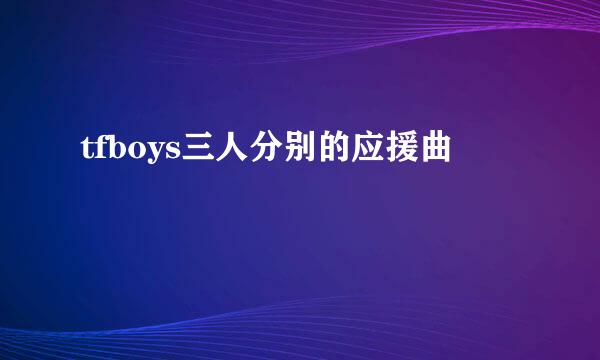 tfboys三人分别的应援曲