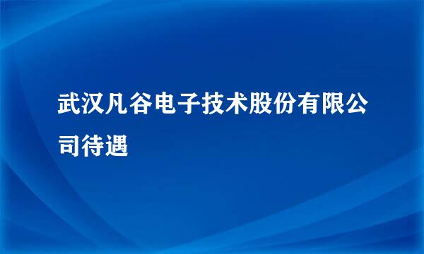 武汉凡谷电子技术股份有限公司待遇