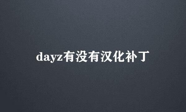 dayz有没有汉化补丁