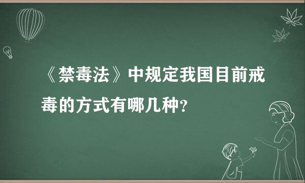 《禁毒法》中规定我国目前戒毒的方式有哪几种？