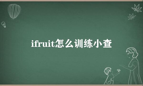 ifruit怎么训练小查