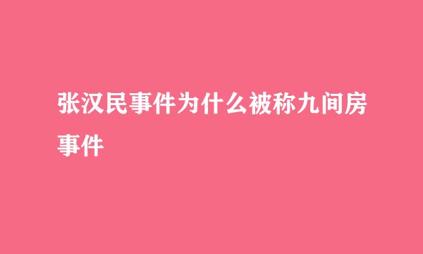 张汉民事件为什么被称九间房事件