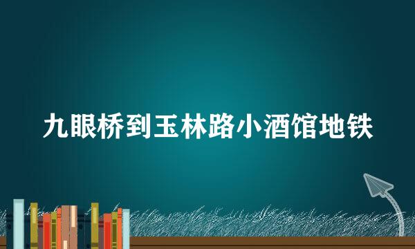 九眼桥到玉林路小酒馆地铁