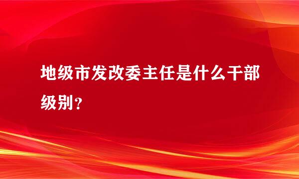 地级市发改委主任是什么干部级别？