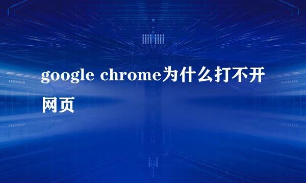 google chrome为什么打不开网页