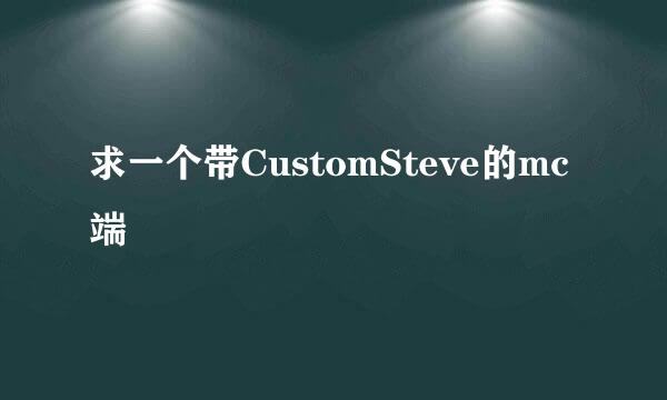 求一个带CustomSteve的mc端