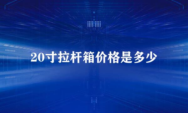 20寸拉杆箱价格是多少