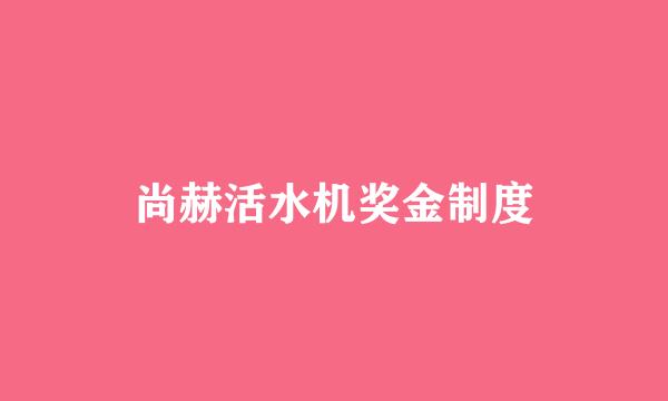 尚赫活水机奖金制度