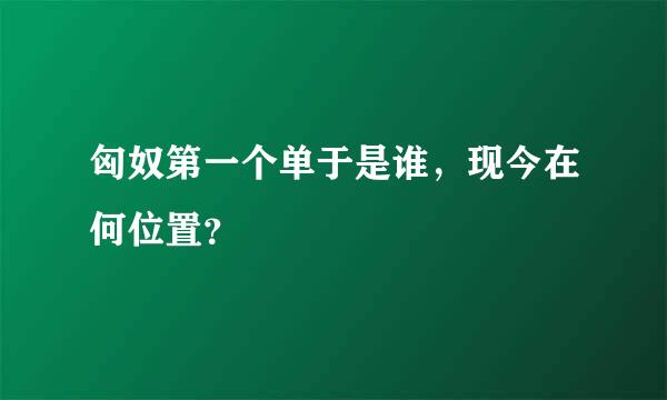 匈奴第一个单于是谁，现今在何位置？