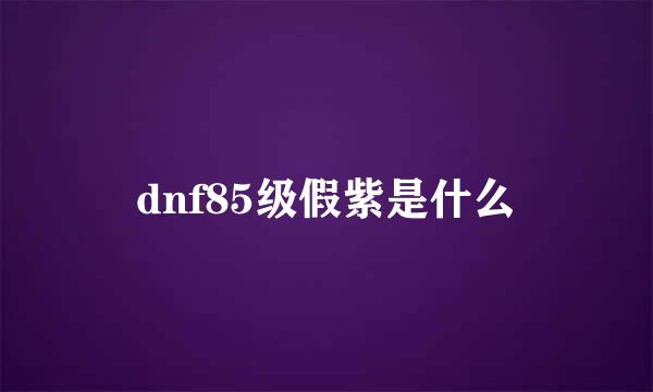 dnf85级假紫是什么