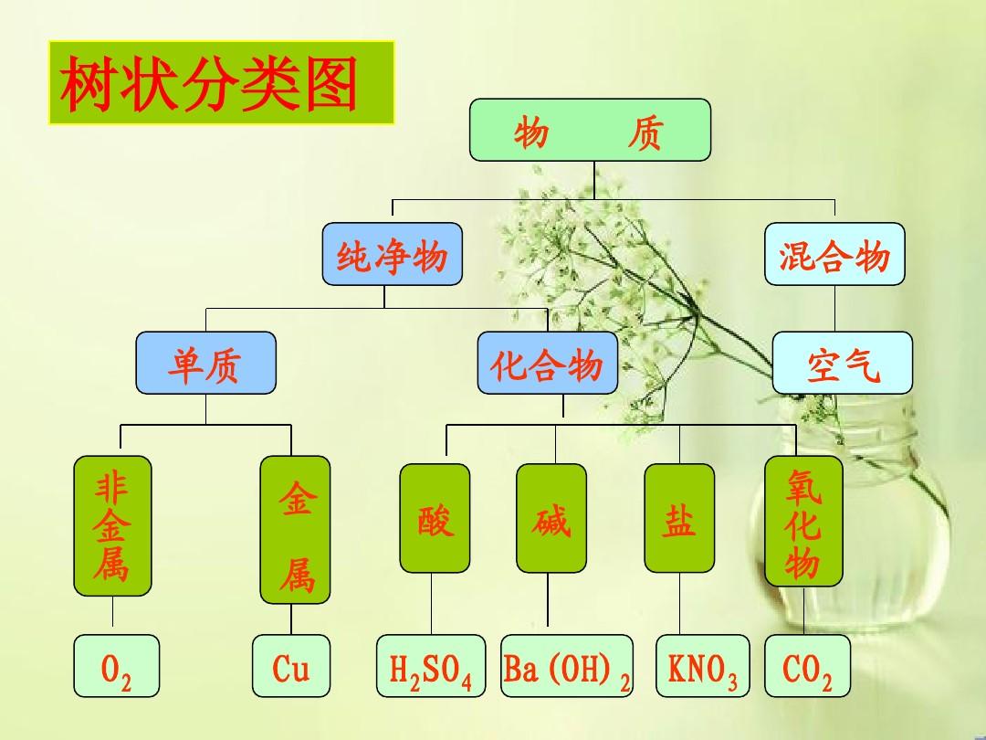 初中化学物质分类树状图