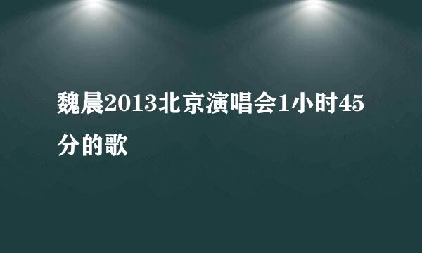 魏晨2013北京演唱会1小时45分的歌