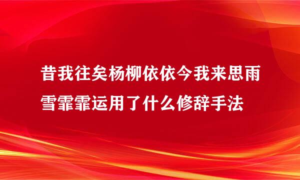 昔我往矣杨柳依依今我来思雨雪霏霏运用了什么修辞手法