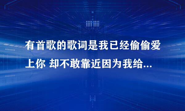 有首歌的歌词是我已经偷偷爱上你 却不敢靠近因为我给不了你想要的东西 求歌名