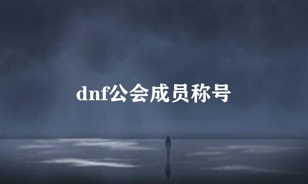 dnf公会成员称号