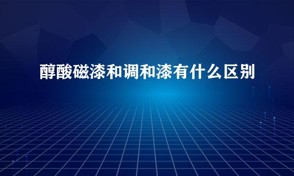 醇酸磁漆和调和漆有什么区别