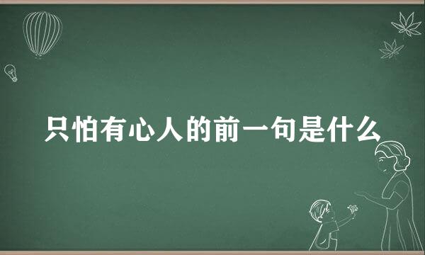 只怕有心人的前一句是什么