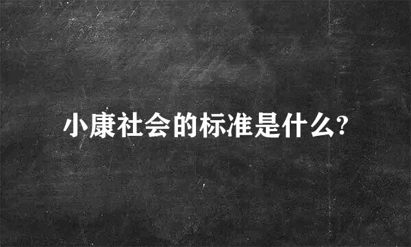 小康社会的标准是什么?