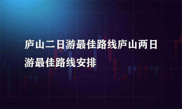 庐山二日游最佳路线庐山两日游最佳路线安排