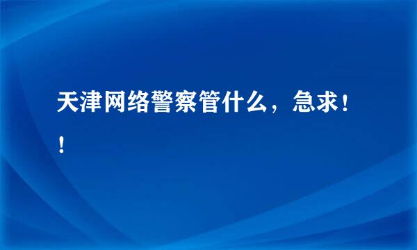 天津网络警察管什么，急求！！