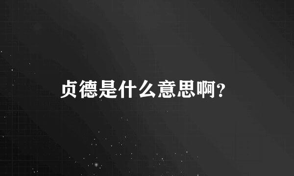 贞德是什么意思啊？