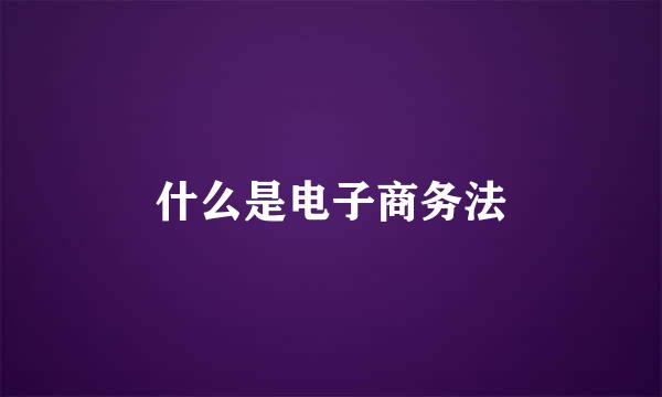 什么是电子商务法