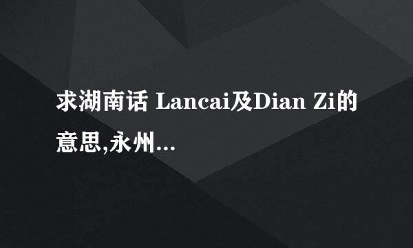 求湖南话 Lancai及Dian Zi的意思,永州一带的口音,想知道这两个词大概意思,知道的同学麻烦解答一下