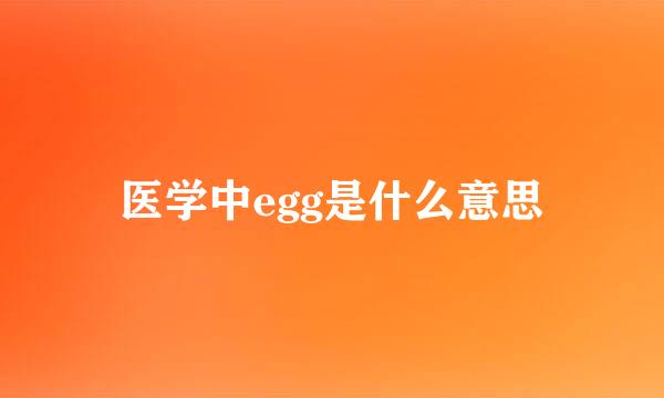 医学中egg是什么意思