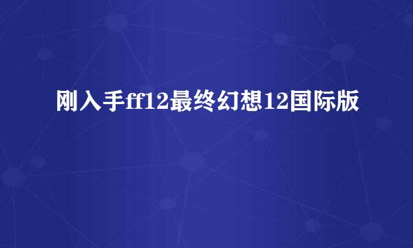 刚入手ff12最终幻想12国际版