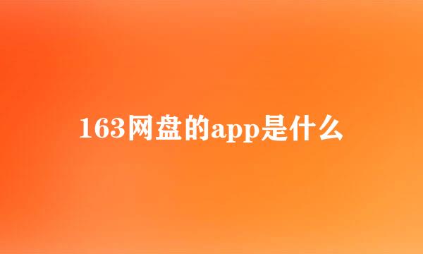 163网盘的app是什么