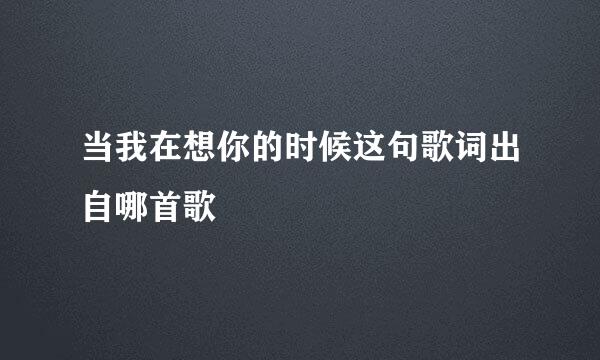 当我在想你的时候这句歌词出自哪首歌