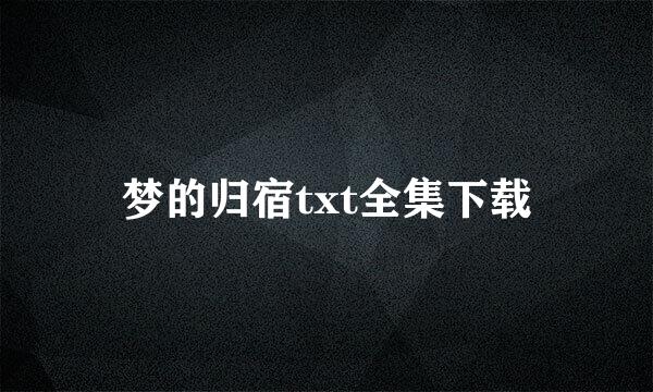 梦的归宿txt全集下载