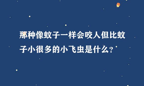 那种像蚊子一样会咬人但比蚊子小很多的小飞虫是什么？